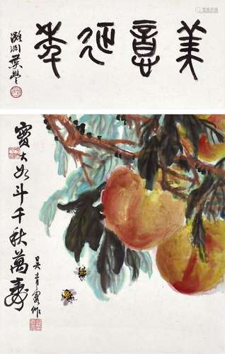 吴青霞（1910～2008） 千秋万寿 镜心 设色纸本