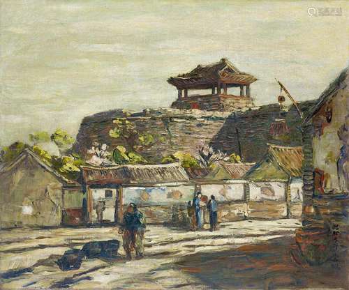 刘荣枫（1892～?） 1932年作 东北风光 布面油画