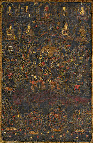 SCHWARZGRUNDTHANGKA DER SHRI DEVI (LHAMO).