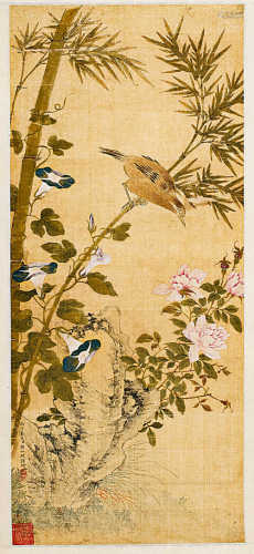 BLUMENMALEREI IM STIL VON ZOU YIGUI (1686-1772).