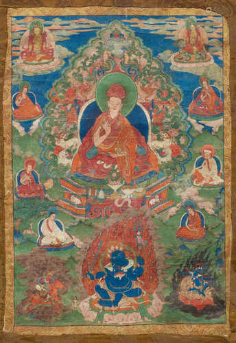 THANGKA EINES DRUGPA KAGYU-MEISTERS.