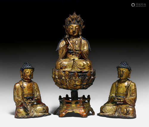 BUDDHISTISCHE FIGURENGRUPPE.