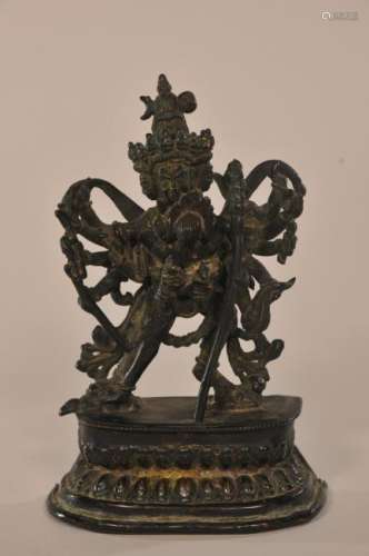 Bronze tantric image Tibet. 19th century. Chakra Sanvara in Yum Yum. Deep black patina.   6