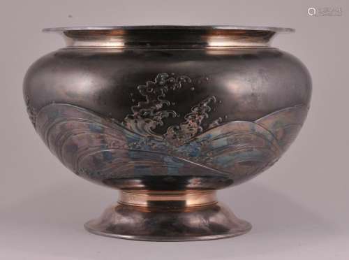 Silver footed bowl. Japan. 
