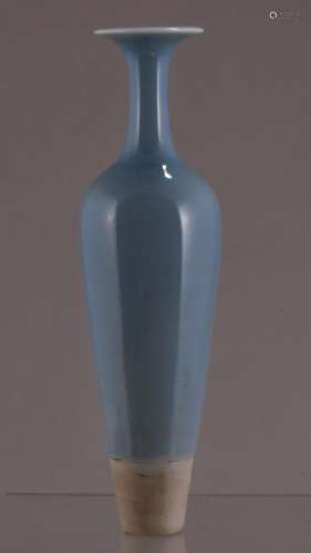 Porcelain vase. China. 19th century. Claire de lune glaze. K'ang H si mark on the base, 7