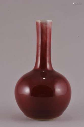 18th century Chinese copper red decorated porcelain small bottle vase. 5