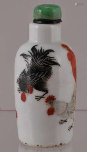 Porcelain snuff bottle. China. Kuang Hsu mark. (1875-1908) and probably of the period. 2-1/2