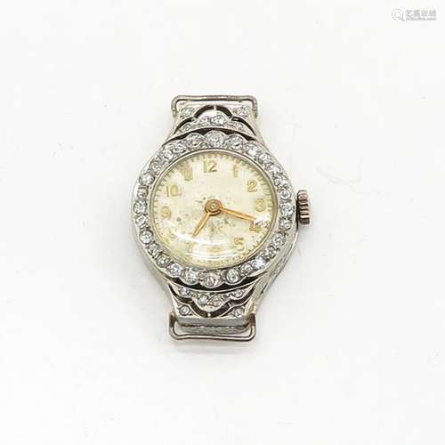 A Ladies Diamond Watch Set with diamonds.		A Ladi...