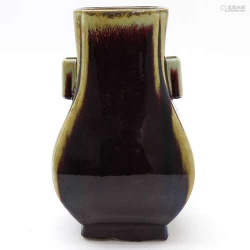 A Sang de Boeuf Vase 41 cm. Tall, rough bottom edg...