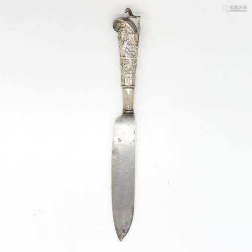 A Dutch Knife with Silver Handle 23 cm. Long.		A ...