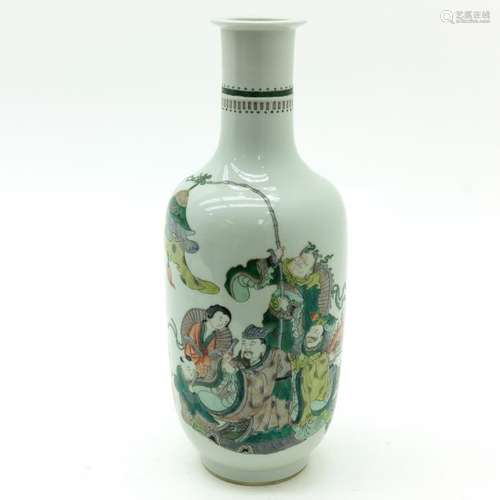 A Famille Verte Vase Depicting gathering of Chines...