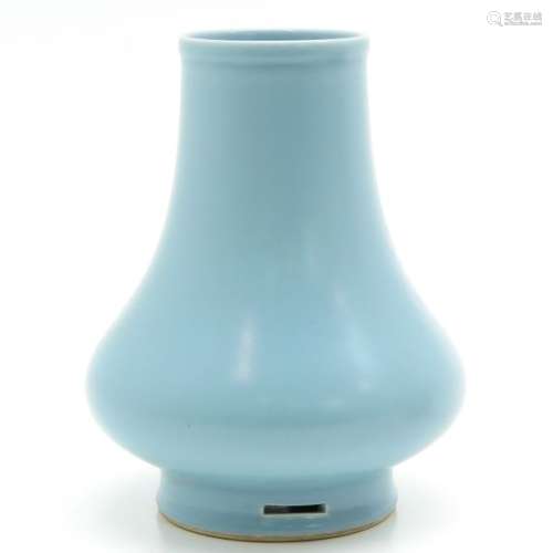 A Blue Celadon Vase Mat finish, marked on bottom w...
