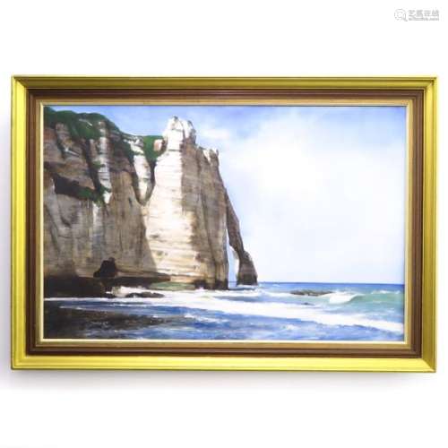 A Oil on Canvas Signed Thibert Depicting seascape,...
