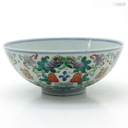 A Polychrome Decor Bowl Depicting flowers and Chin...