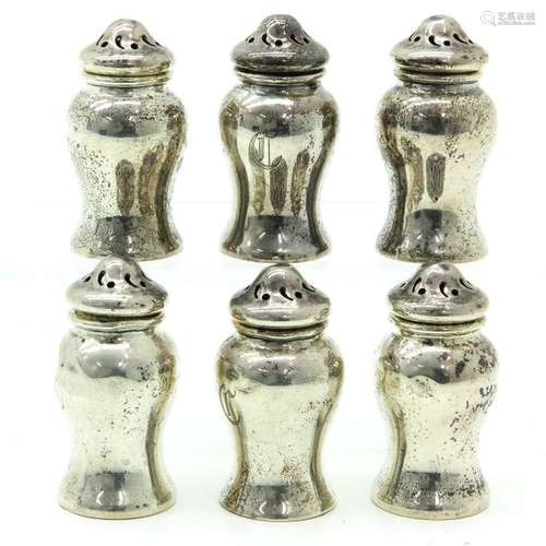 A Lot of 6 Silver Castors 6 cm. Tall.		A Lot of 6...