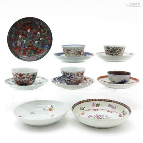 A Diverse Lot of Cups and Sacuers 13 pieces, large...