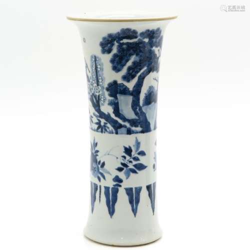 A Blue and White Vase Depicting bamboo trees with ...
