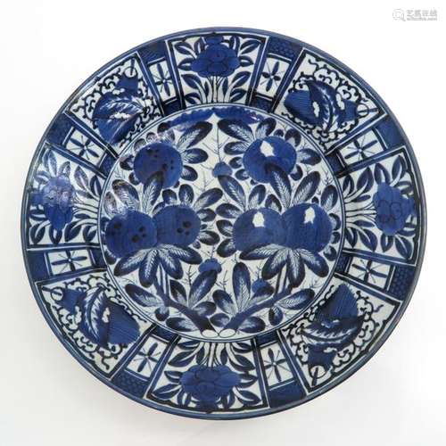 An Arita Blue and White Charger Depicting fruits a...