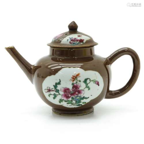 A Cappuccino Decor Teapot Famille Rose enamel flor...