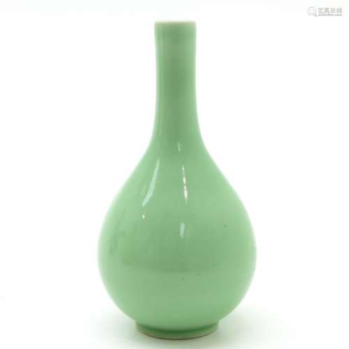 A Light Green Monchrome Vase Marked on bottom with...