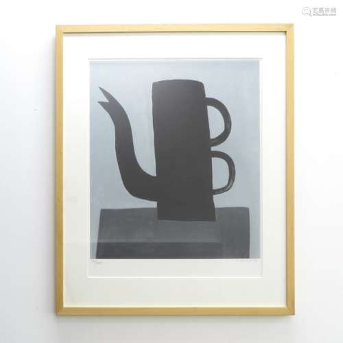 A Signed K. Gubbels Lithograph Depicting a coffee ...