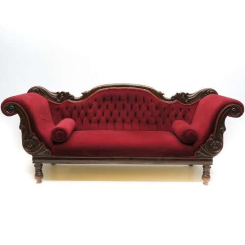 A 19th Century Red Velet Sofa Very fined detailed ...