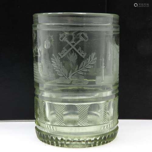 An Engraved Goblet with Free Mason Decor 16 cm. Ta...