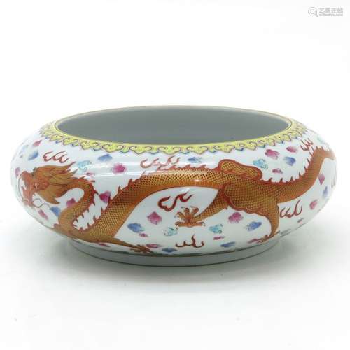 A Polychrome Decor Round Planter Dragon and cloud ...