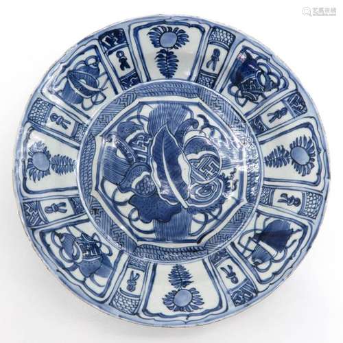 A Blue and White Wanli Plate Depicting alternating...