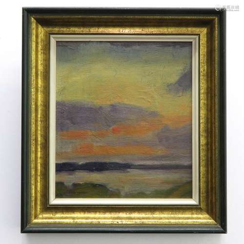 An Oil on Board Signed Tom Thomson Depicting sunse...