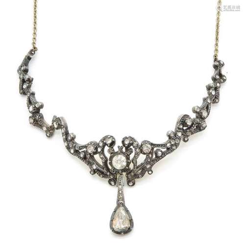 A Ladies Diamond Necklace Largest diamond is appro...