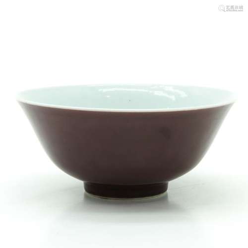 A Purble Glaze Bowl 15 cm. In diameter, marked on ...