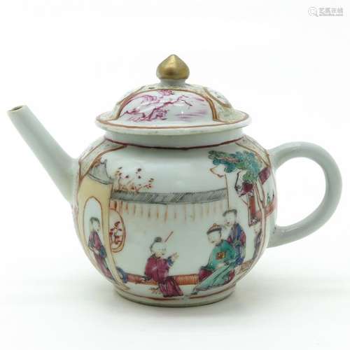 A Mandarin Decor Teapot 13 cm. Tall, restored.		A...