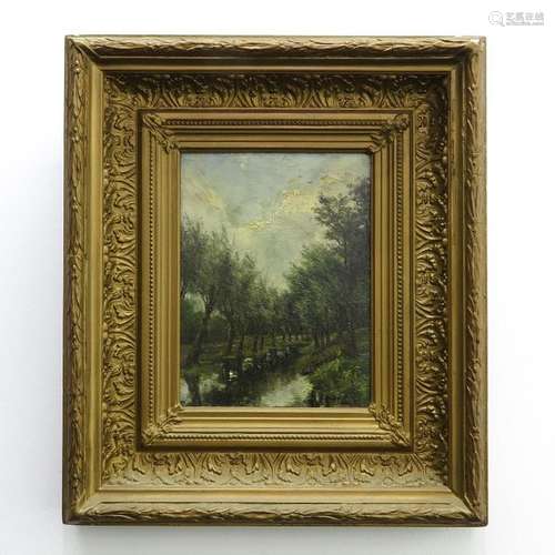 An Oil on Panel Signed W. Spronken 18 x 24 cm.		A...