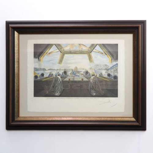 A Signed Dali Etching Sacrament of the Last Supper...