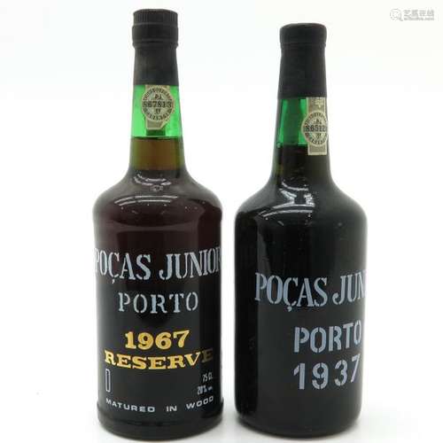 2 Bottles of Pocas Junior Port 1937 and 1967 This ...