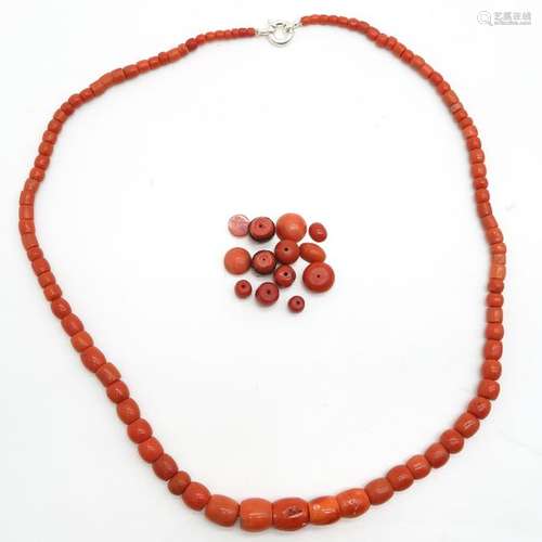 A Lot of Red Coral Including necklace. Coral is 6 ...