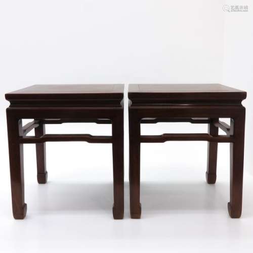 A Pair of Chinese Side Tables 47 cm. Tall, tiny ch...