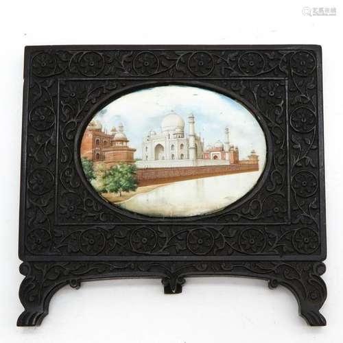 A Framed Art Work of Taj Mahal 16 cm. Wide.		A Fr...