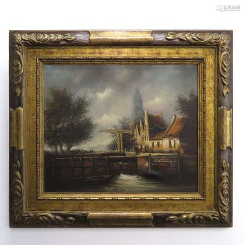 An Oil on Canvas Signed Nuland Depicting city scen...