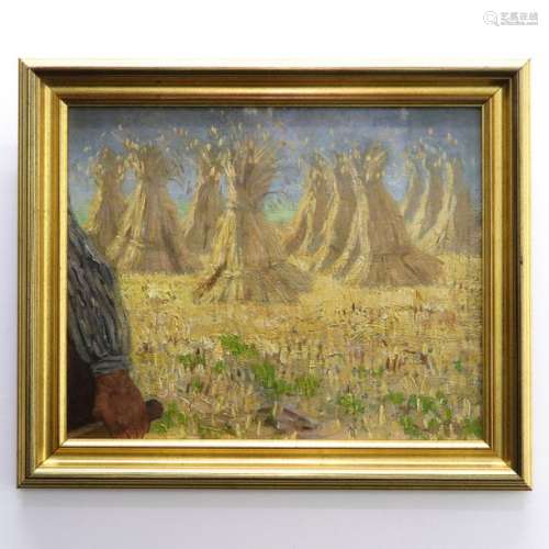 A Painting Depicting Wheat Fields Oil on canvas, 4...