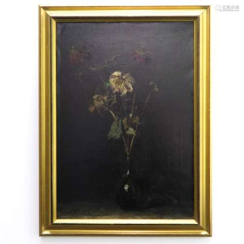A Signed Still Life Painting Oil on canvas, signed...