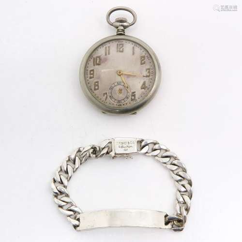 A Pocket Watch and Bracelet Pocket watch and brace...