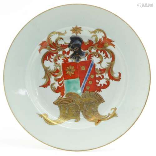 An Armorial Plate Depicting shield with coat of ar...