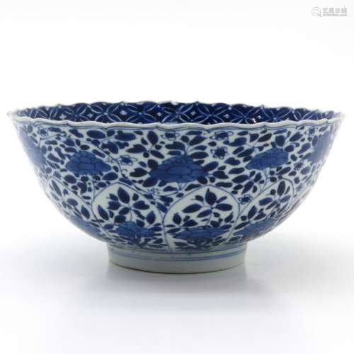 A Blue and White Lobed Bowl Full decor of flowers ...