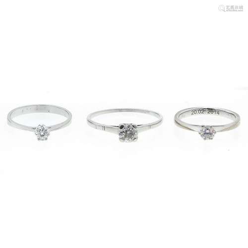 A Lot of 3 Gold Ladies Rings Including diamond.		...