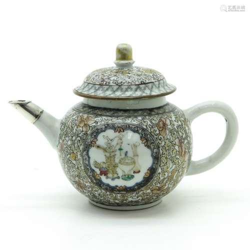 An Encre de Chine Decor Teapot Floral decor, 12 cm...