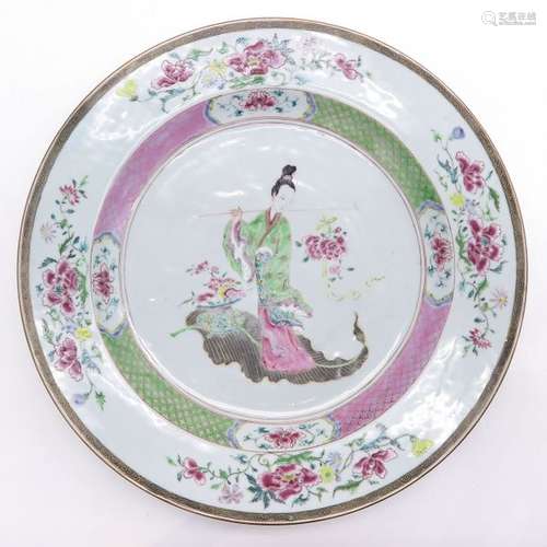 A Famille Rose Charger Depicting Chinese lady in g...