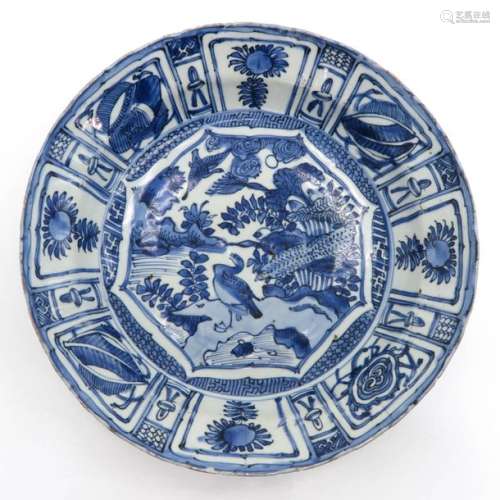 A Blue and White Wanli Plate Depicting alternating...