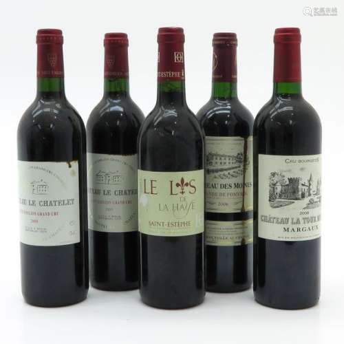 A Lot of 5 Bottles of Wine Including Chateau le Ch...